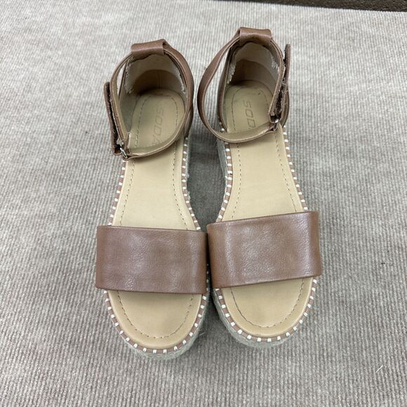 Soda‎ Sandals Women 8.5 Platform Brown - Picture 4 of 9